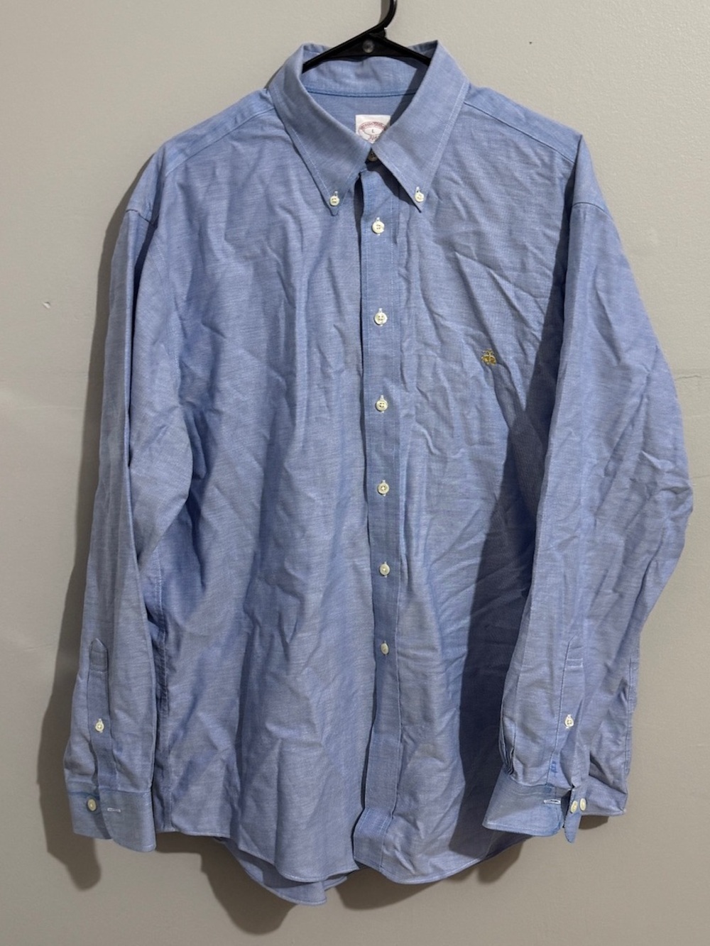 Brooks Brothers Shirt Mens Large Button Down Light Blue Original Polo Cotton
